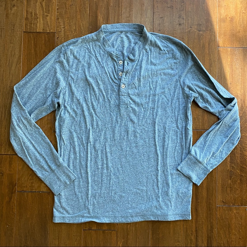 Gap Heathered Gray Long Sleeve T-Shirt Henley Tee Sz XL